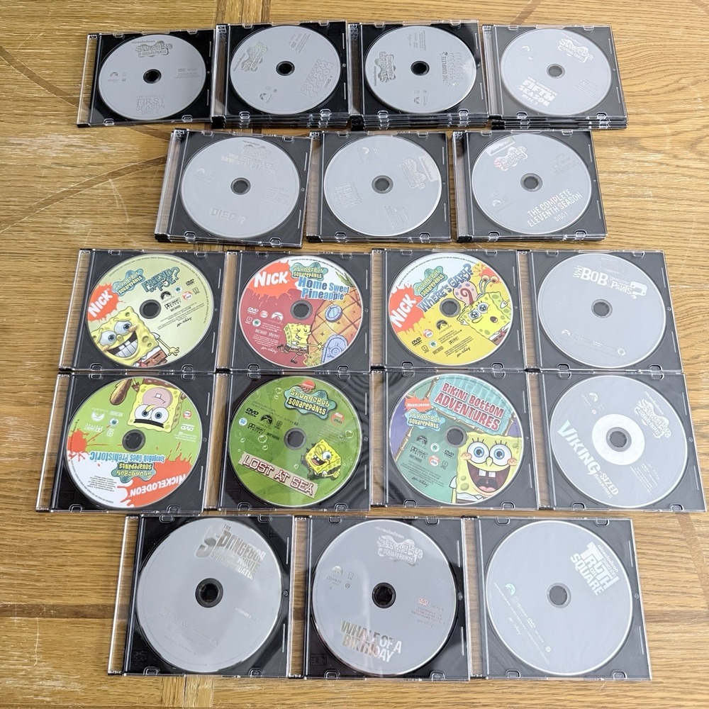 SpongeBob SquarePants DVD Lot 31 Discs Seasons Movies Disc Only READ